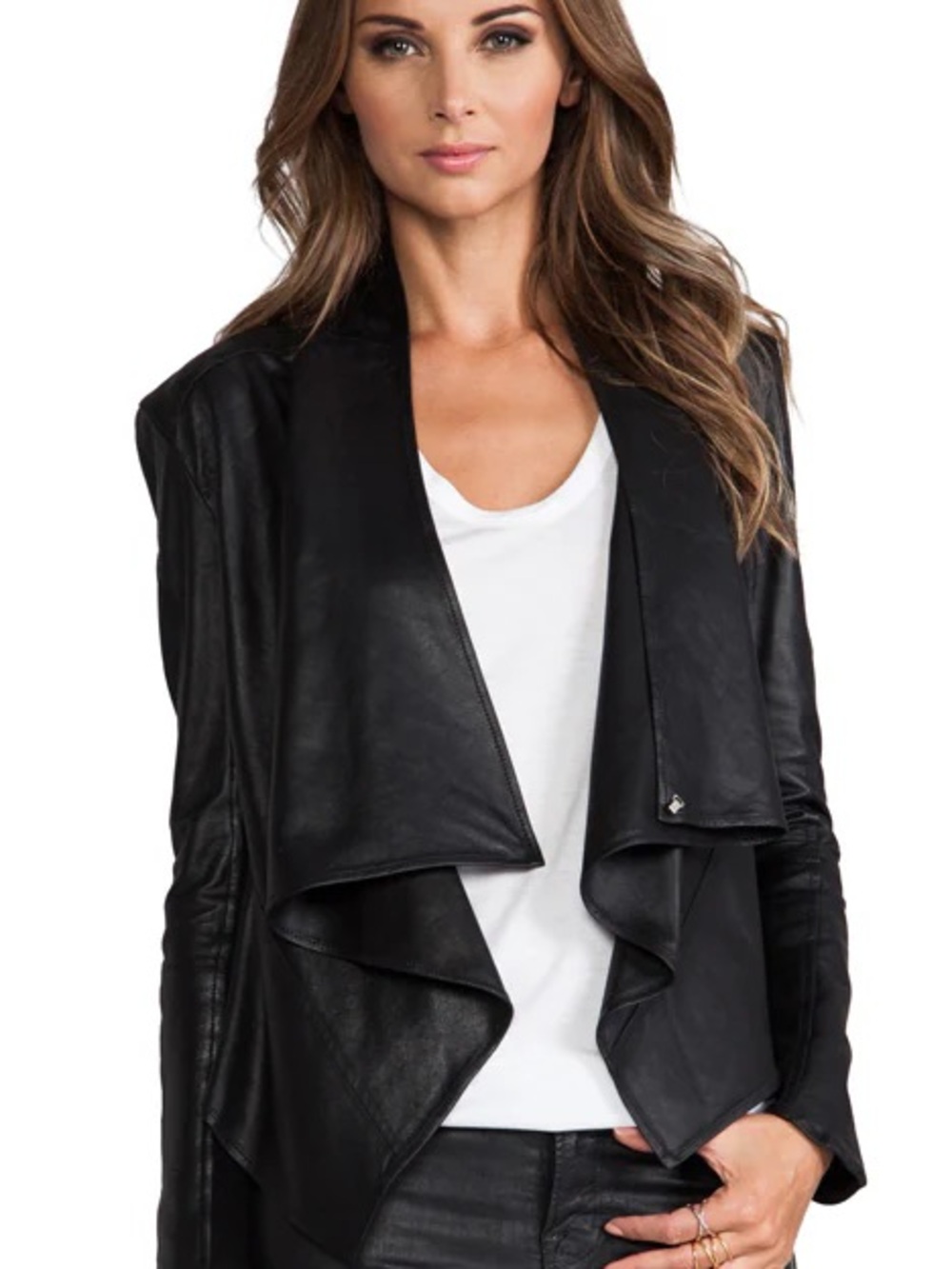 LAMARQUE LEATHER CARDIGAN JACKET XS